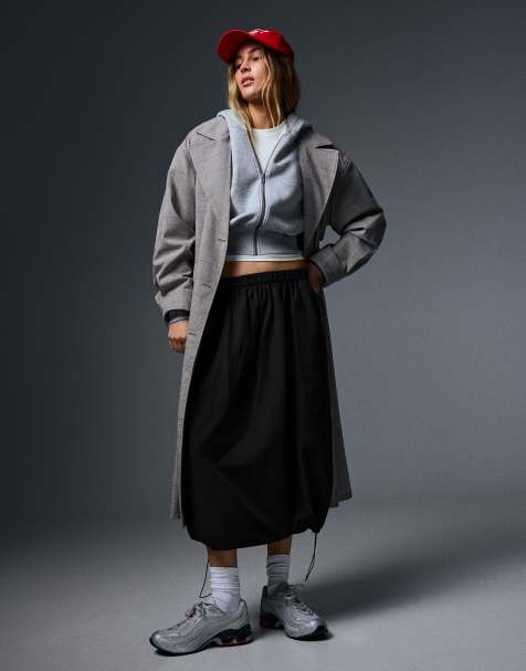 Bershka jupe midi parachute noire - view 1