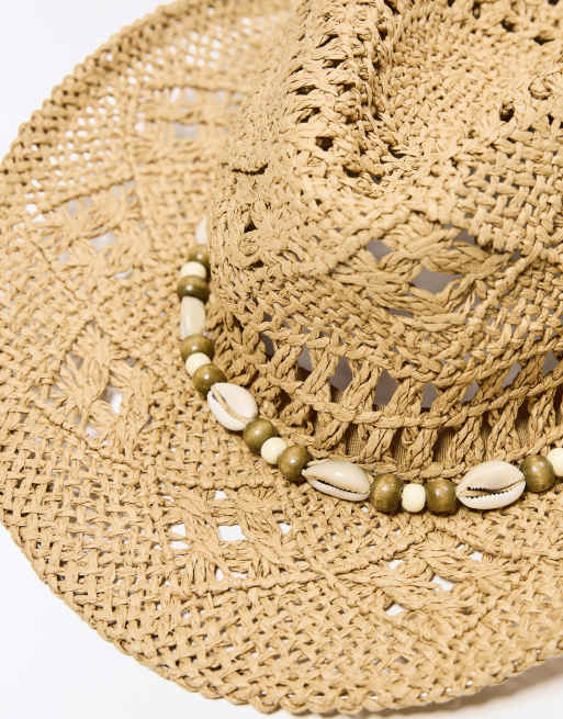 Bershka – Kamelbrun cowboyhatt med snäckor, 2 av 3