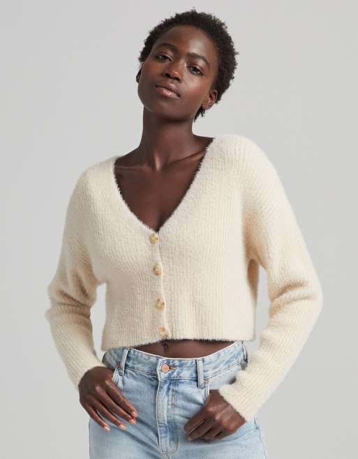 Bershka – Kamelbrun, fluffig kofta