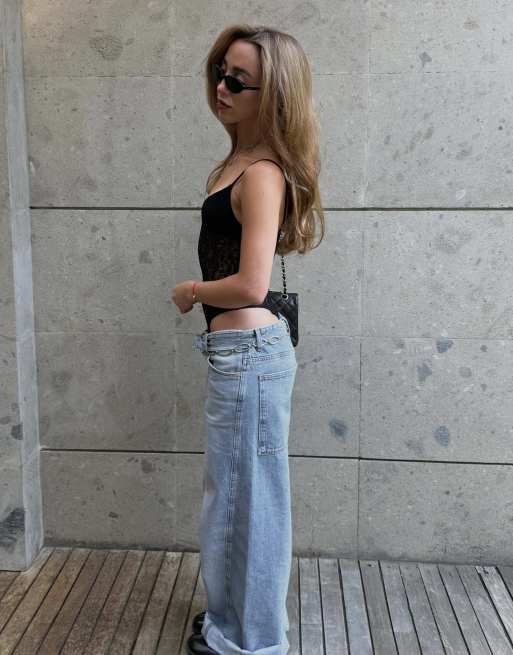 Bershka - Kanten body met bandjes in zwart, 2 van 6