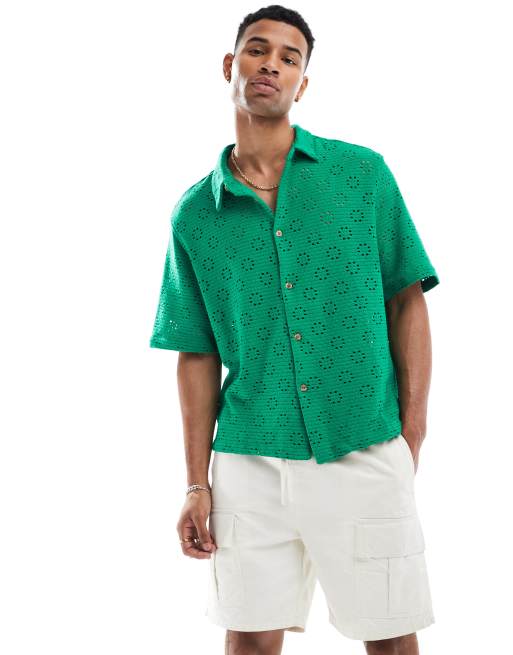 Bershka - Kanten overhemd in groen