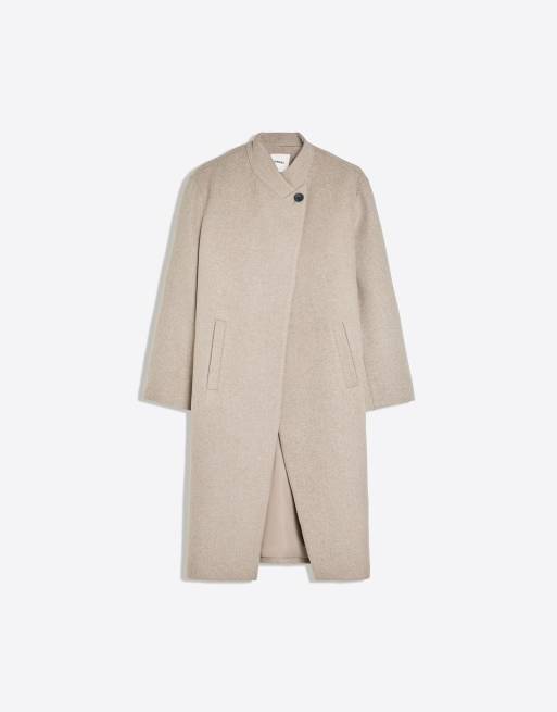 Bershka kappa i beige i ullmix, 5 av 5