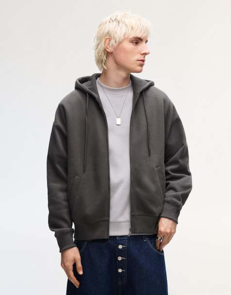 Bershka – Kapuzenjacke in Grau - view 1