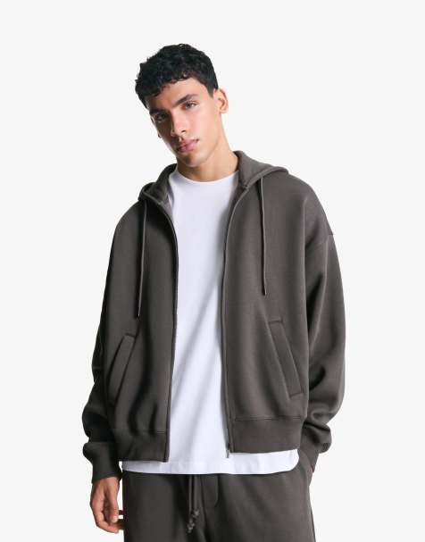 Bershka – Kapuzenjacke in Grau - view 1