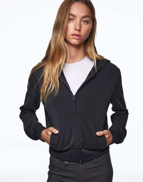 Bershka – Kapuzenjacke in verwaschenem Grau - view 1