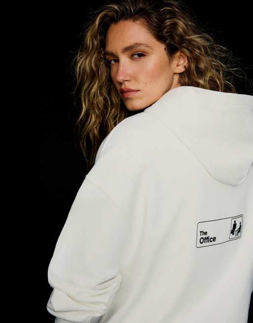 Bershka Kapuzenpullover fürs Büro in Weiß, 4 von 5
