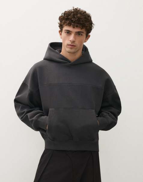 Bershka Kapuzenpullover in Dunkelgrau - view 1