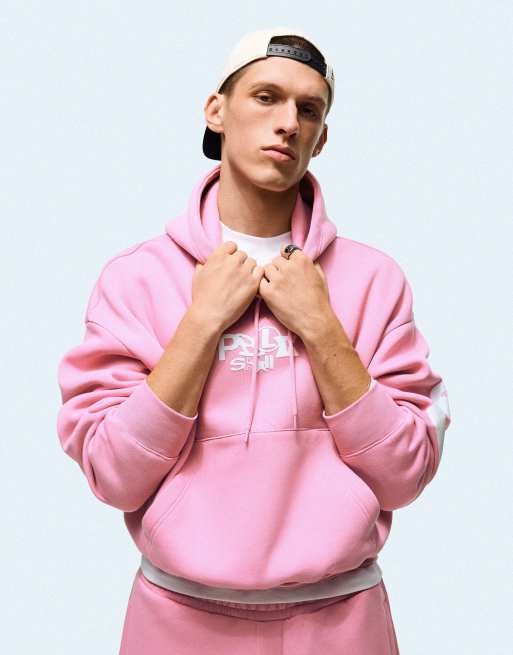 Bershka – Kapuzenpullover in Rosa mit Print, 3 von 6
