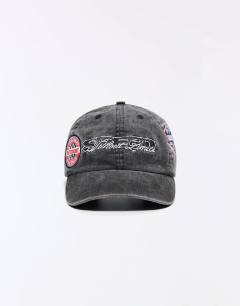 Bershka kasket med Racing-patch i grå og sort - view 1