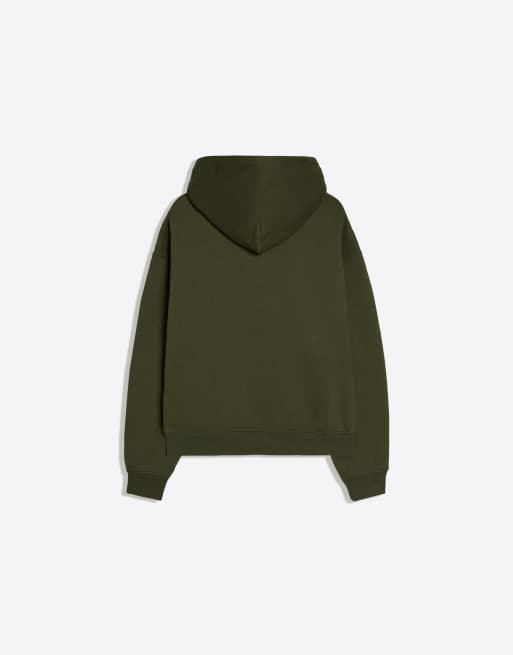 Bershka – Kastiger Kapuzenpullover in Grün, 6 von 6