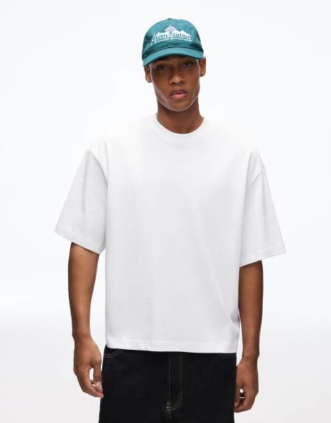 Bershka – Kastiges, kurzärmliges T-Shirt in Weiß - view 1