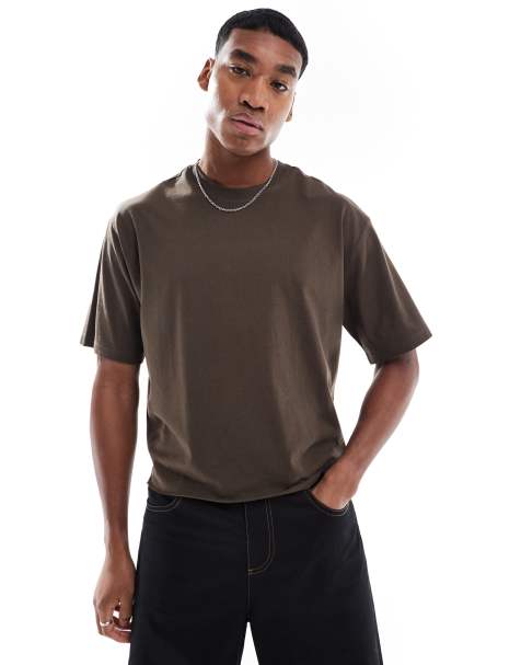 Bershka – Kastiges T-Shirt in Braun - view 1