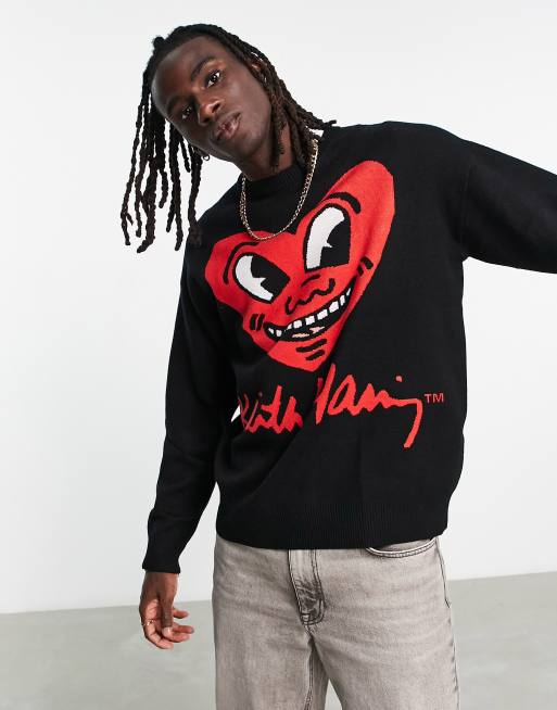 Bershka - Keith Haring - Sort trøje