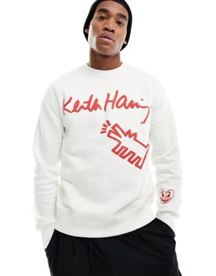 Bershka Keith Haring sweatshirt in white - ASOS Price Checker
