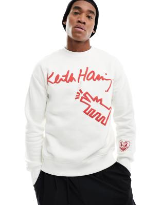 Bershka Keith Haring sweatshirt in white - ASOS Price Checker