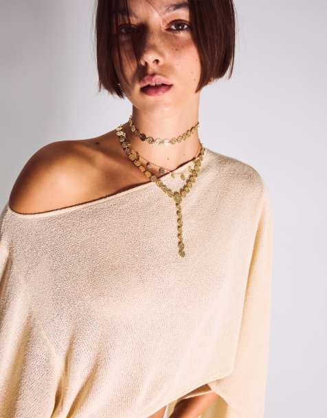 Bershka - Ketting met medaillon in goud - view 1