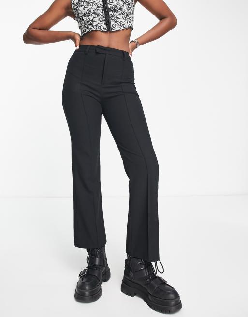 Bershka kick flare pants in black