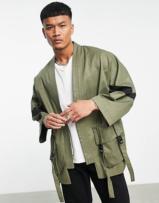 kimono jacket in khaki | ASOS