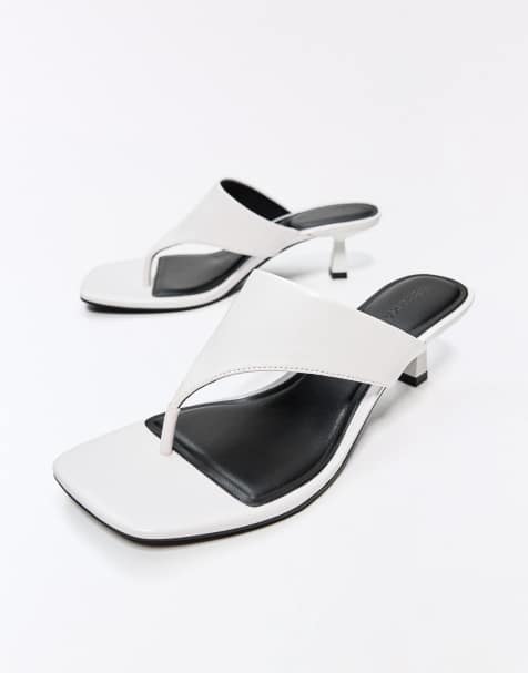 Bershka Kitten heel sandals in white - view 1