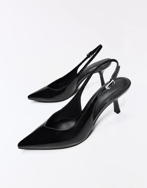 Bershka Kitten heel shoes in black - view 1