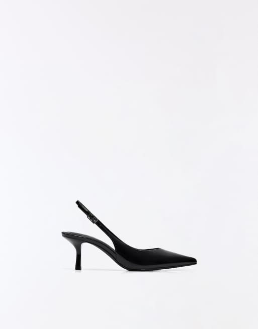 Bershka Kitten heel shoes in black, 7 of 7