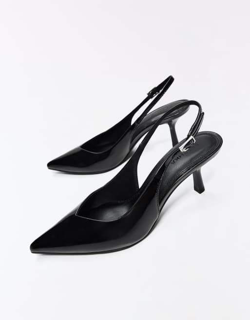 Bershka kitten heelschoenen in zwart, 4 van 7
