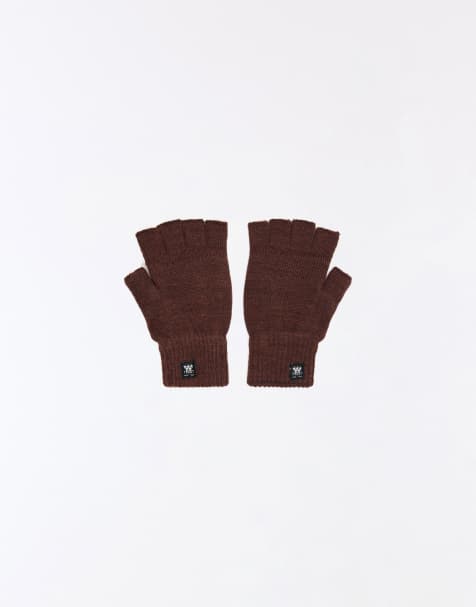 Bershka Knit mittens in brown - view 1
