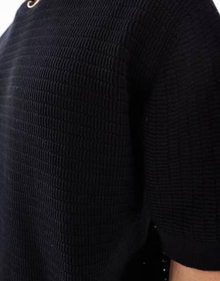 Bershka Slim Fit Ribbed T-shirt In Black