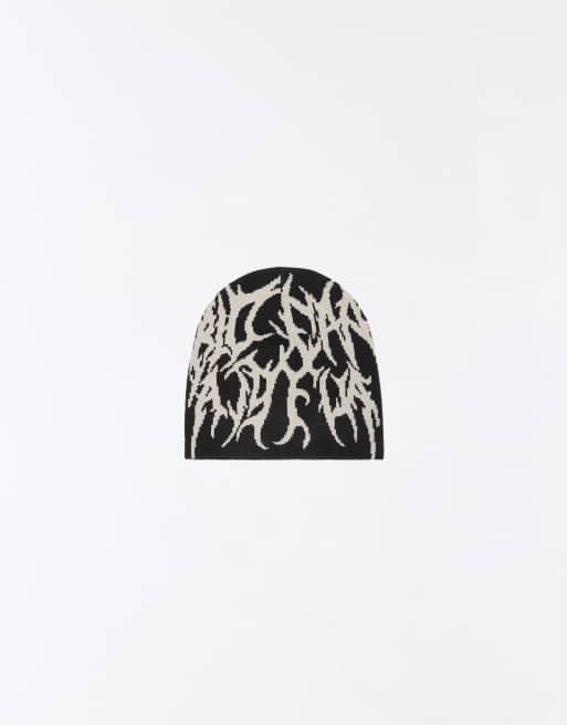 Bershka Knitted beanie in black, 4 of 5