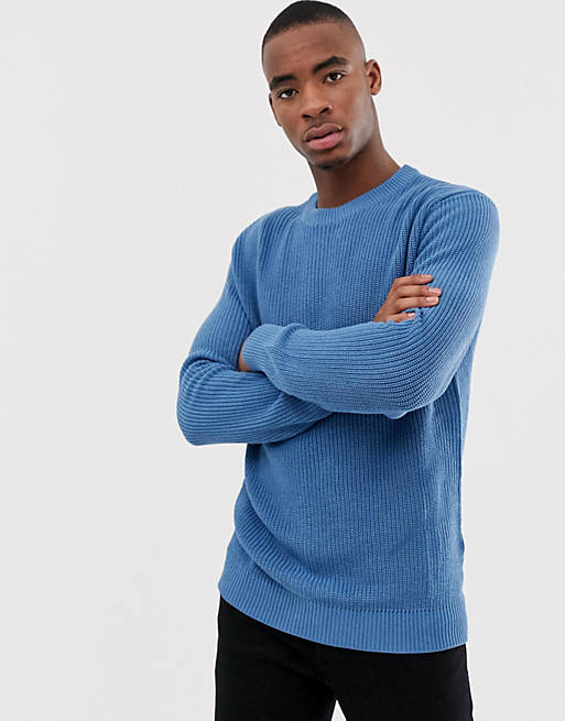 Bershka knitted jumper in light blue | ASOS