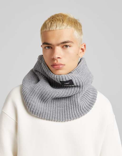 Bershka knitted scarf in charcoal | ASOS