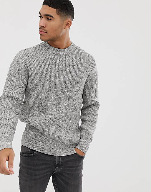 Bershka knitted sweater in gray | ASOS