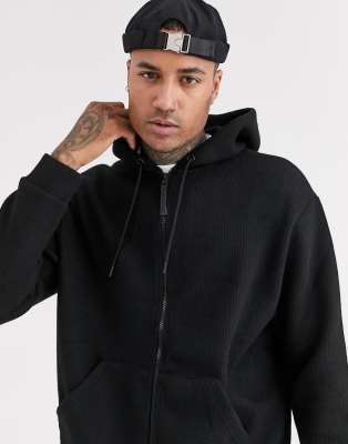 black zip through hoodie