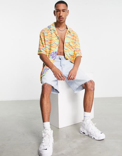 Bershka – Kolorowa koszula w abstrakcyjny wzór, 4 z 4