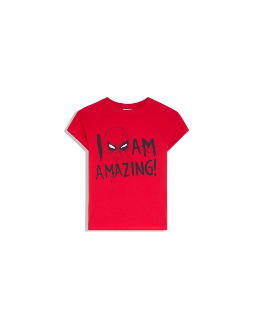 Bershka kortärmad Spider-Man t-shirt i rött, 2 av 2