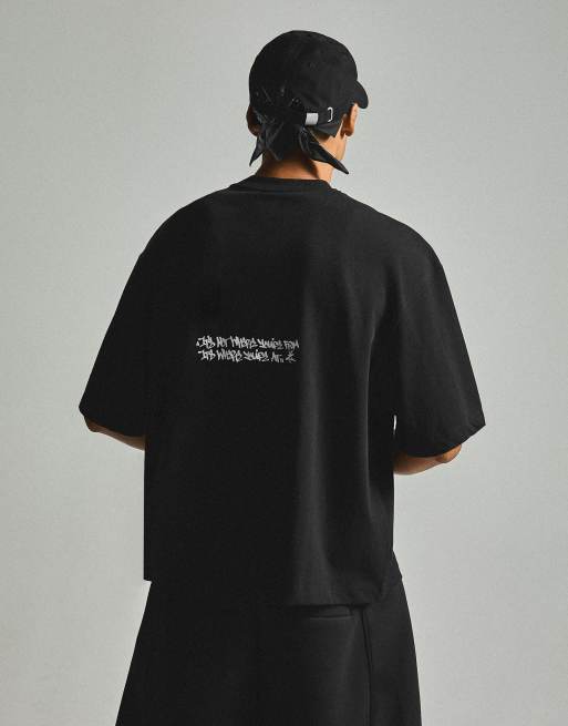 Bershka kortærmet boxy T-shirt med Zoo York-print i sort, 2 af 6