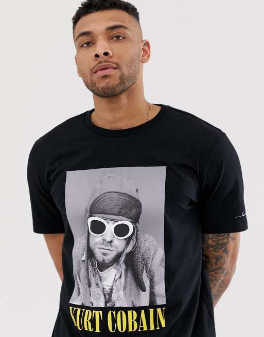 Bershka Kurt Cobain loose fit t-shirt black |