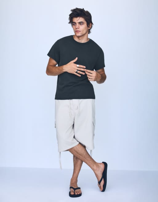 Bershka kurzärmeliges T-Shirt in Dunkelblau, 2 von 4