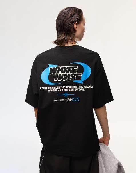 Bershka – Kurzärmliges T-Shirt in Schwarz mit Sweatshirt-Print - view 1