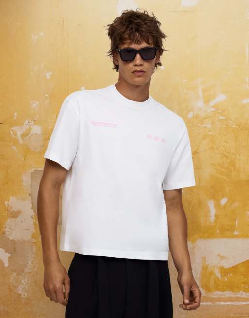 Bershka – Kurzärmliges T-Shirt in Weiß mit Klimt-Print, 2 von 4