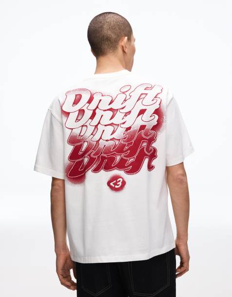 Bershka – Kurzärmliges T-Shirt in Weiß mit Print - view 1