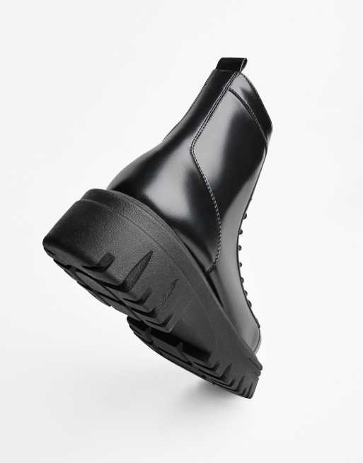 Bershka Lace-up ankle boots in black ASOS