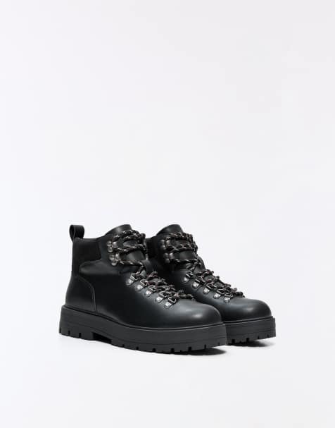 Bershka Lace-up ankle boots in black - view 1