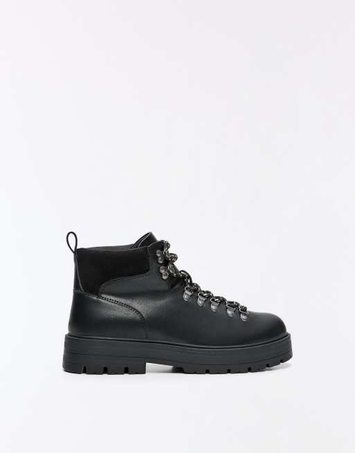 Bershka Lace-up ankle boots in black, 2 of 6