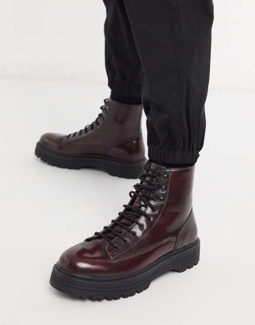 Bershka red hot sale boots