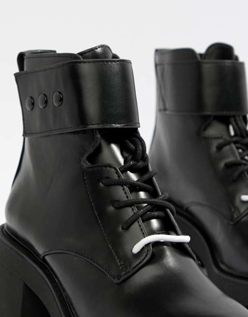 Bershka lace up heeled 2024 boot