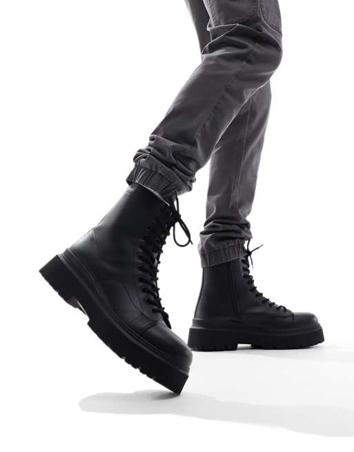 Bershka lace up hot sale boots