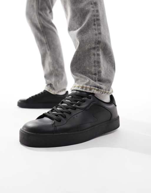 Bershka lace up sneakers in black | ASOS