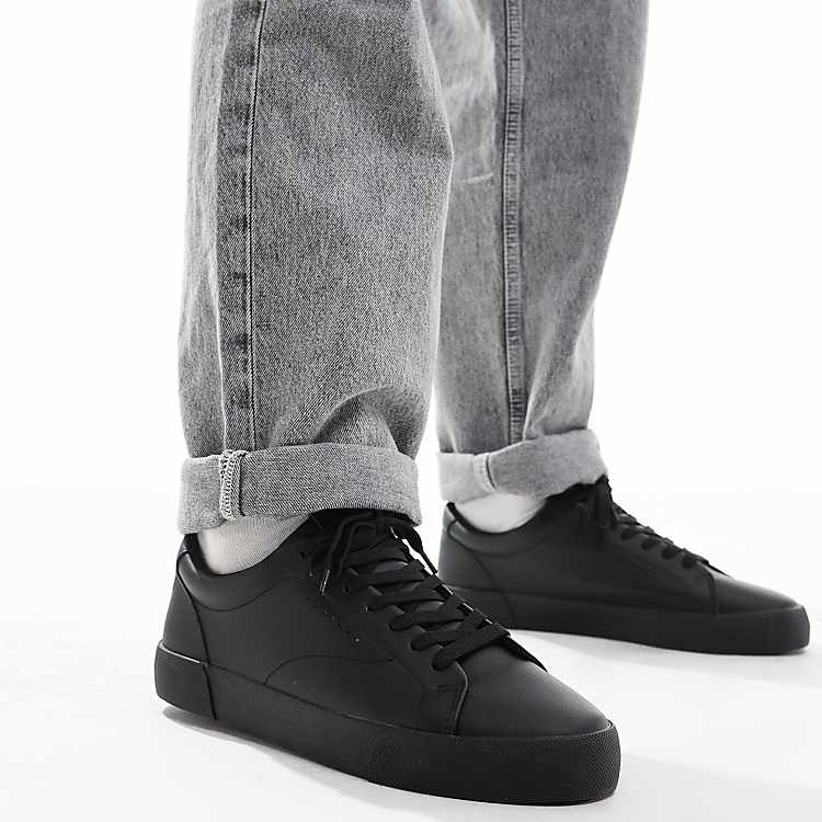 Bershka lace up sneakers in black | ASOS Bershka lace up sneakers in black | ASOS
