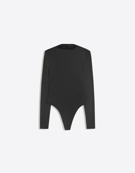 Bershka långärmad body i svart, 5 av 5